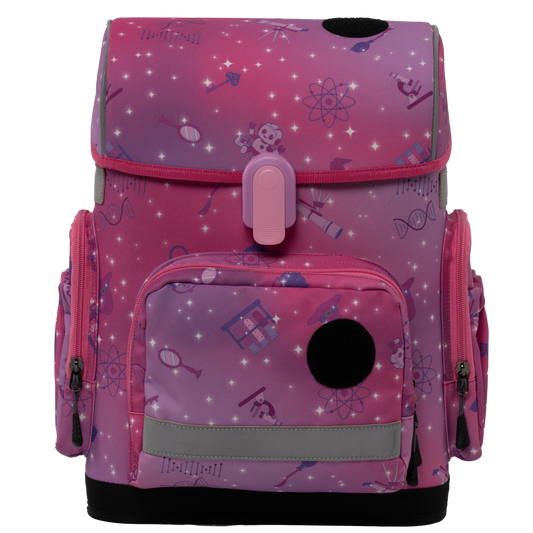Pink ergonomic backpack Magic STEM without patches front view