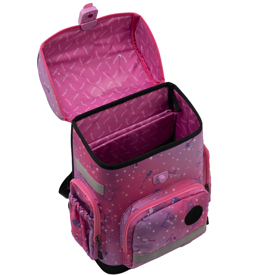 Pink ergonomic backpack - Magin STEM opened
