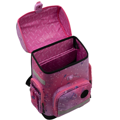 Pink ergonomic backpack - Magin STEM opened
